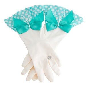 Glamour Dishwashing Gloves with Ring - Aqua Dot